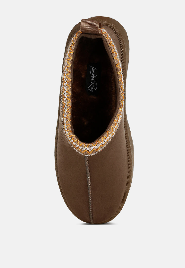 women embroidered platform fur classic slip-on#color_taupe