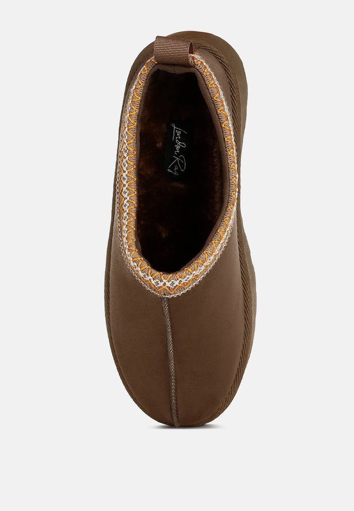 women embroidered platform fur classic slip-on#color_taupe