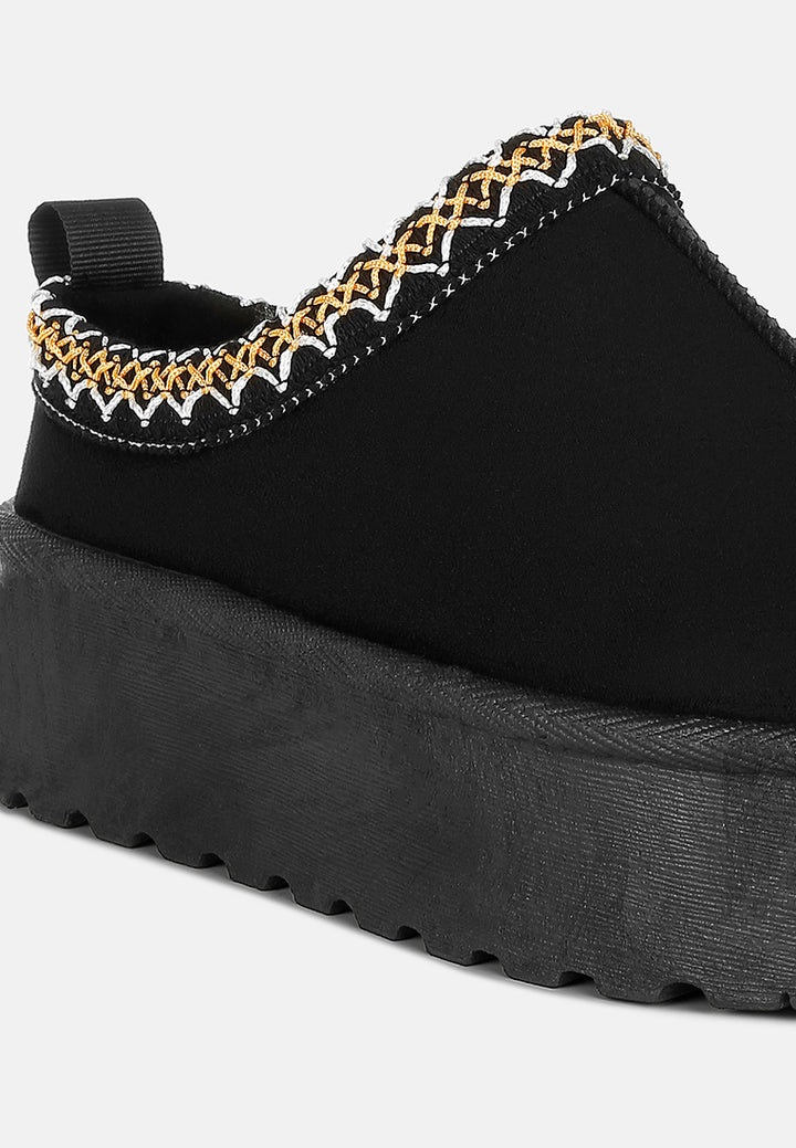 women embroidered platform fur classic slip-on#color_black
