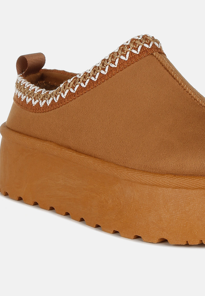 women embroidered platform fur classic slip-on#color_tan