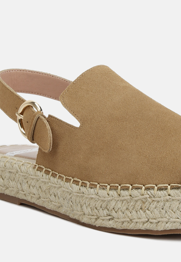 Women Suede Slingback Strap Espadrilles