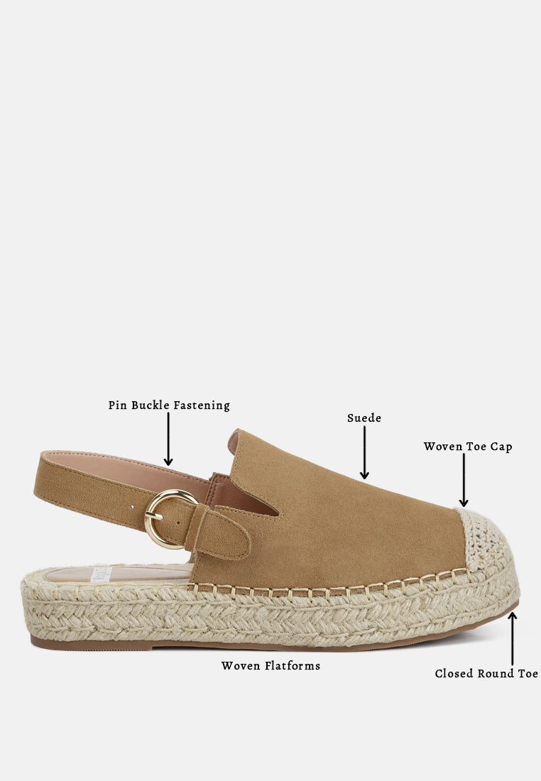 Women Suede Slingback Strap Espadrilles