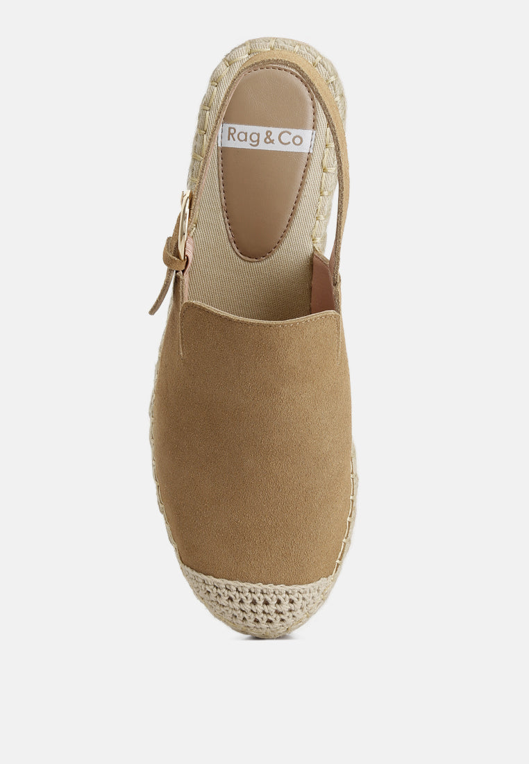 Women Suede Slingback Strap Espadrilles