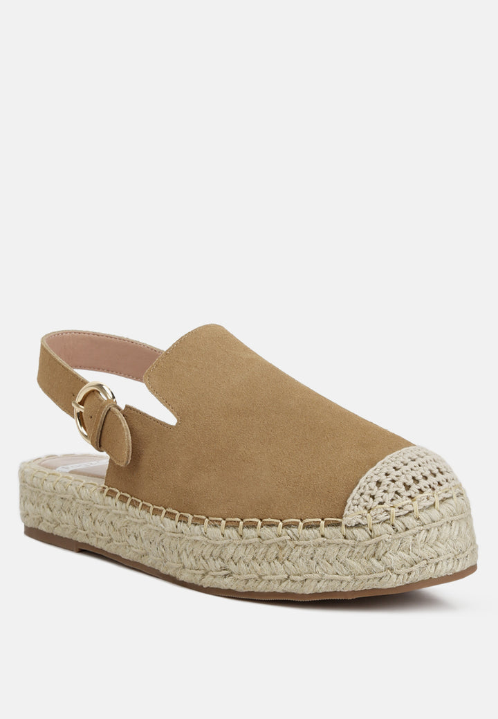 Women Suede Slingback Strap Espadrilles