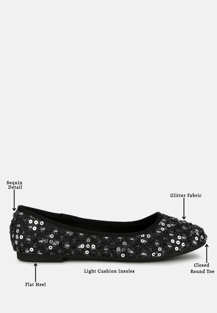 women sequin ballet flats#color_black