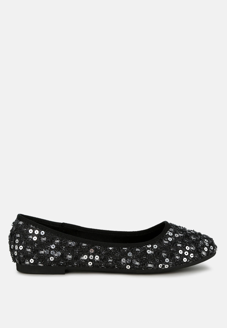 women sequin ballet flats#color_black
