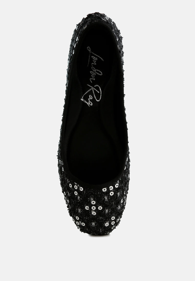 women sequin ballet flats#color_black