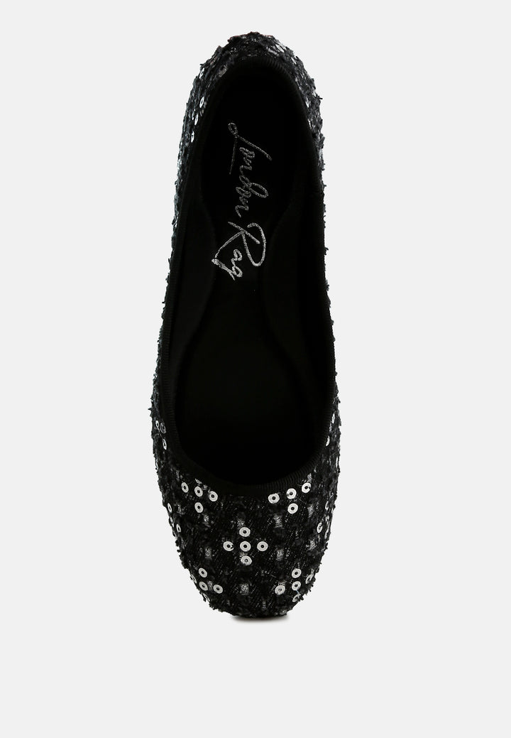 women sequin ballet flats#color_black