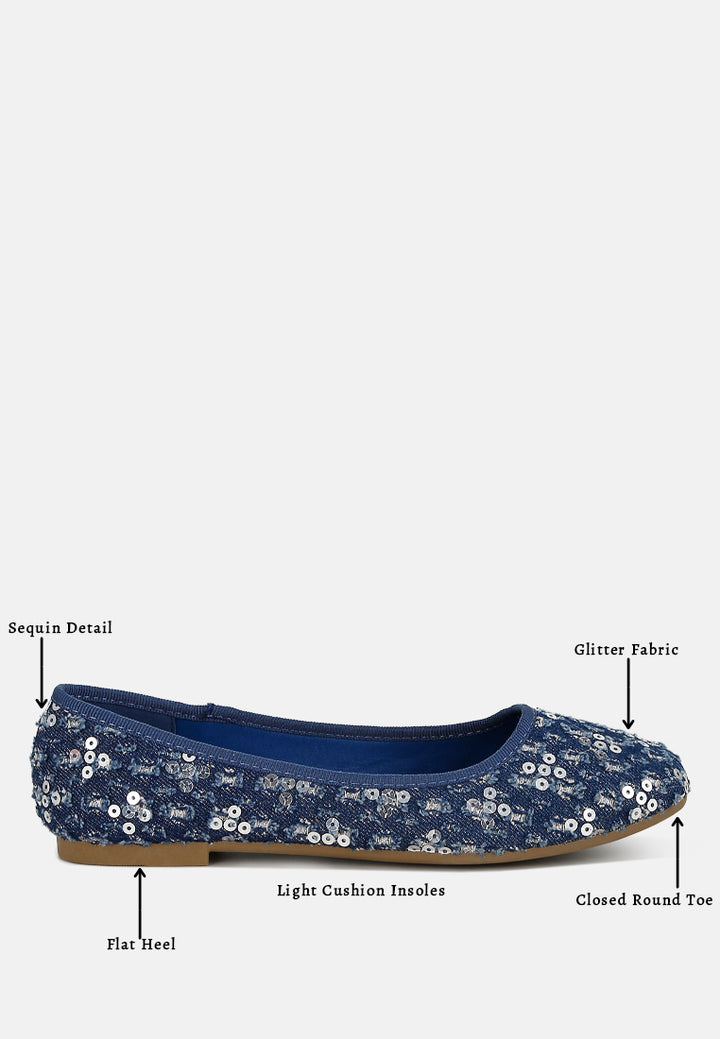 women sequin ballet flats#color_blue