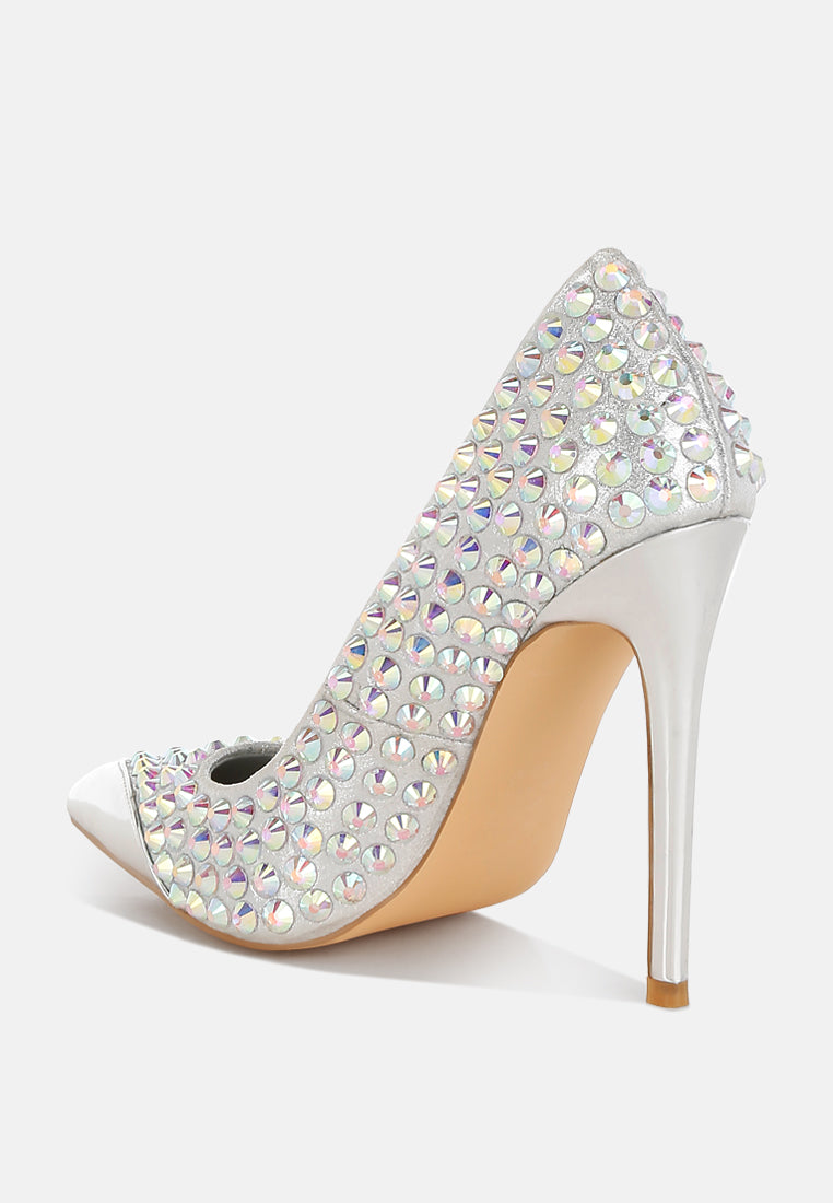 diamante embellished stiletto pumps#colour_silver