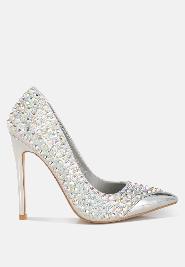 diamante embellished stiletto pumps#colour_silver