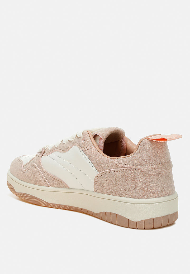 Women Surfer faux leather Casual sneakers#color_pink