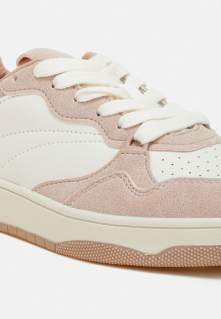 women surfer faux leather casual sneakers#color_pink