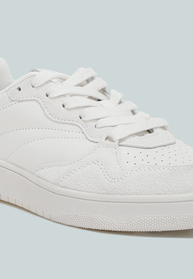 women surfer faux leather casual sneakers#color_white