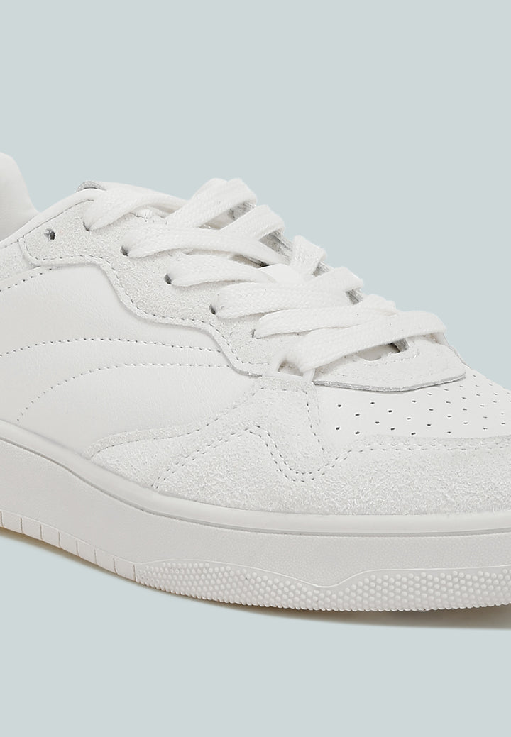 women surfer faux leather casual sneakers#color_white