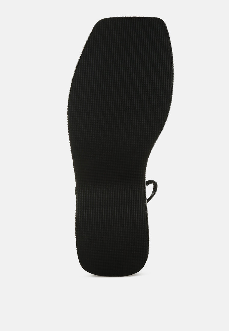 Rhinestone Embellished Lace-Up Sandals