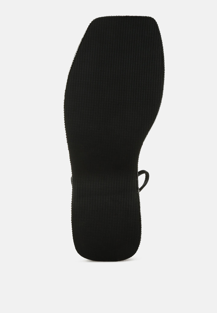 Rhinestone Embellished Lace-Up Sandals