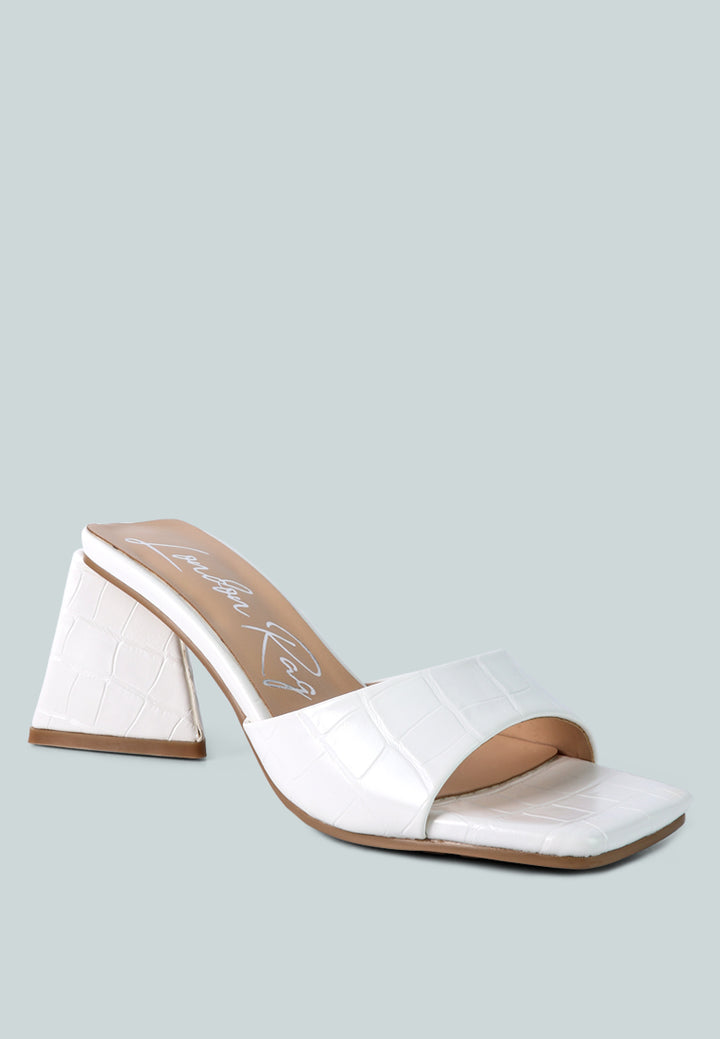 women triangle block heeled croc sandals#color_white