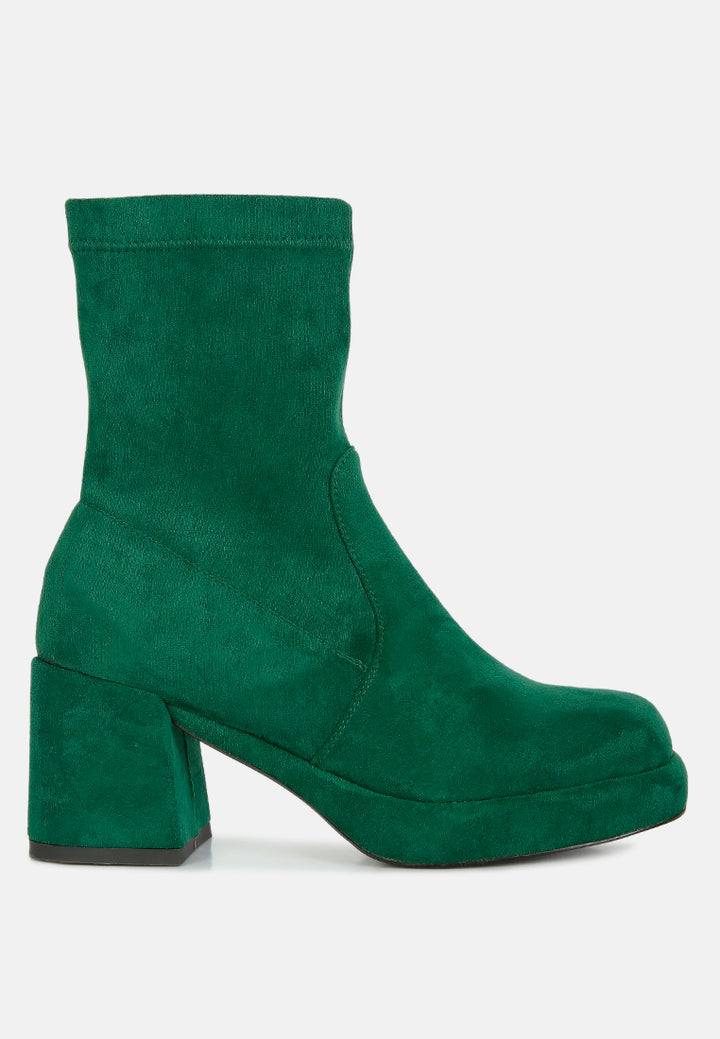 Women Stretch Suede Ankle Boots
