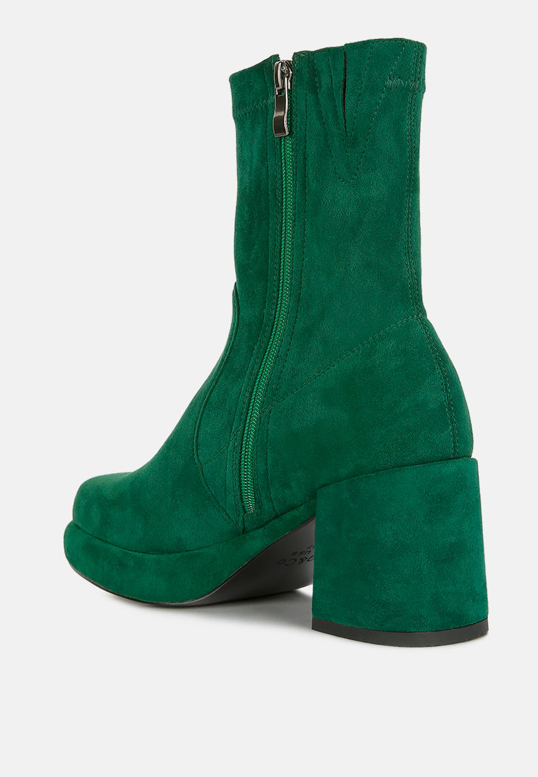 Women Stretch Suede Ankle Boots