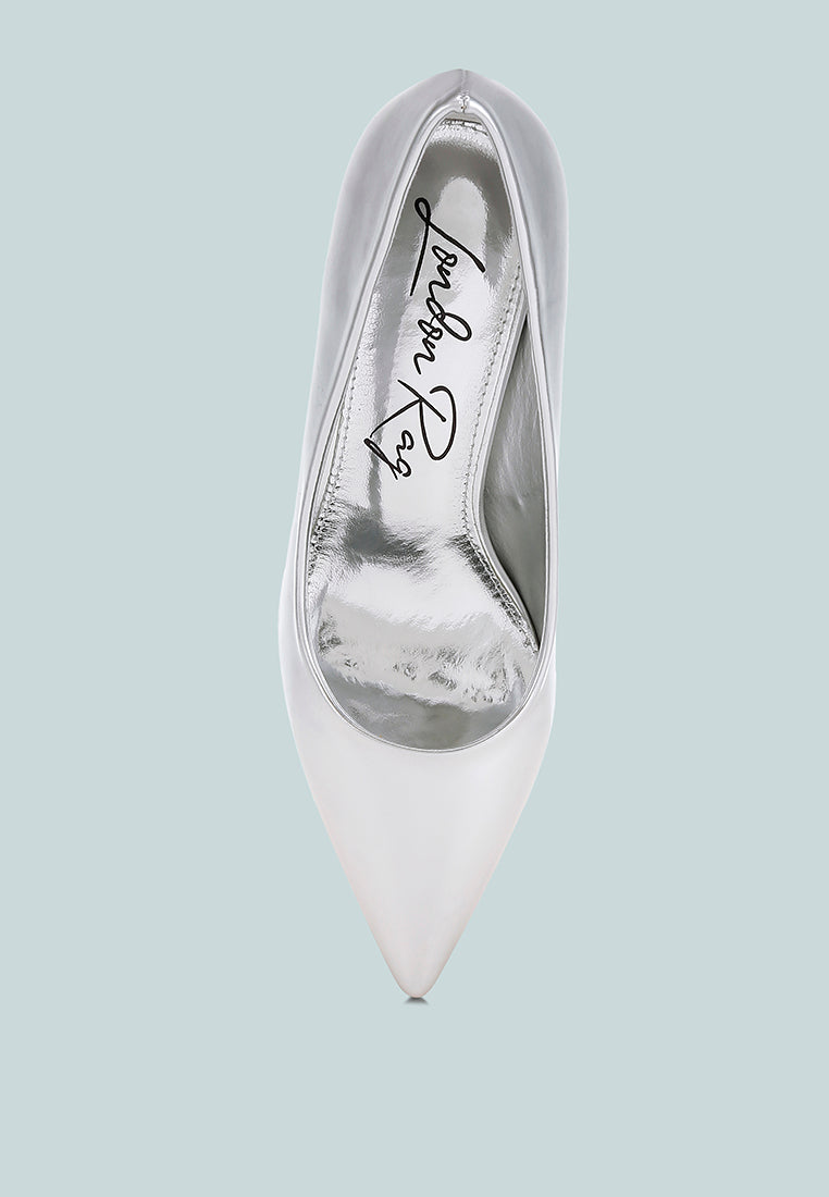 women metallic fantasy heel pumps#color_silver