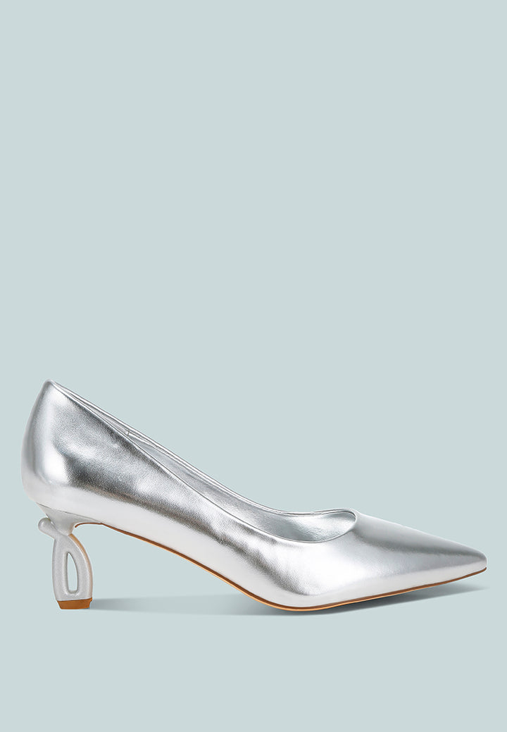 women metallic fantasy heel pumps#color_silver