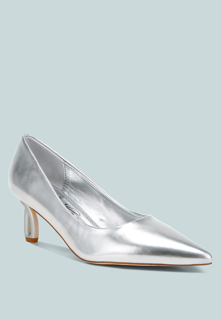 women metallic fantasy heel pumps#color_silver