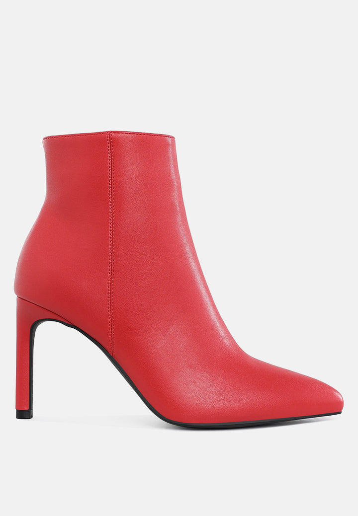 women textured stiletto heel ankle boots#color_red