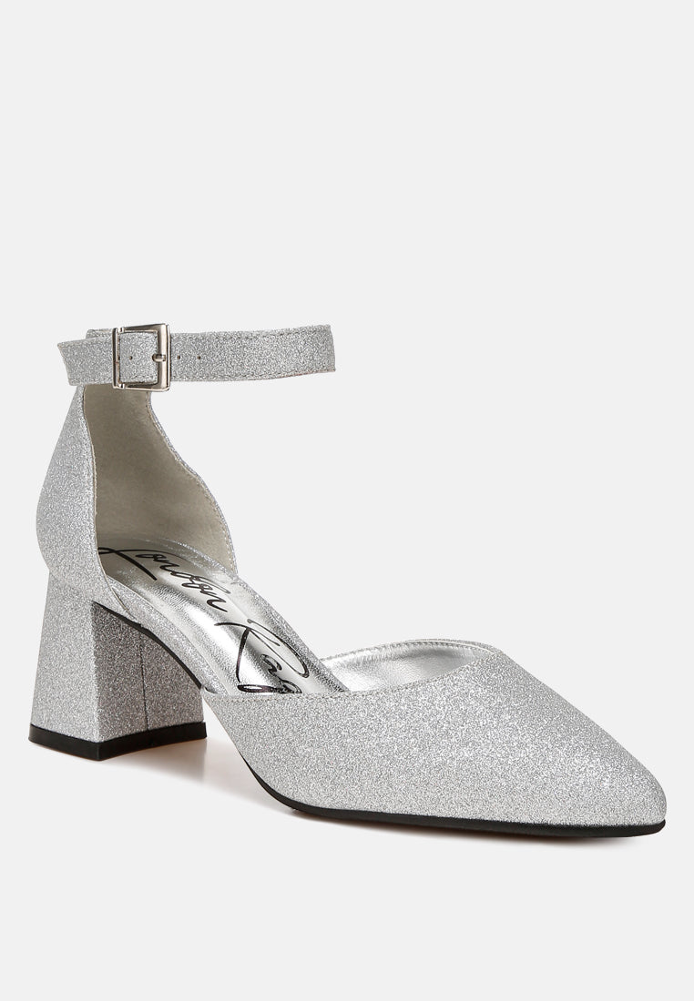 women glitter block heel sandals
#color_silver