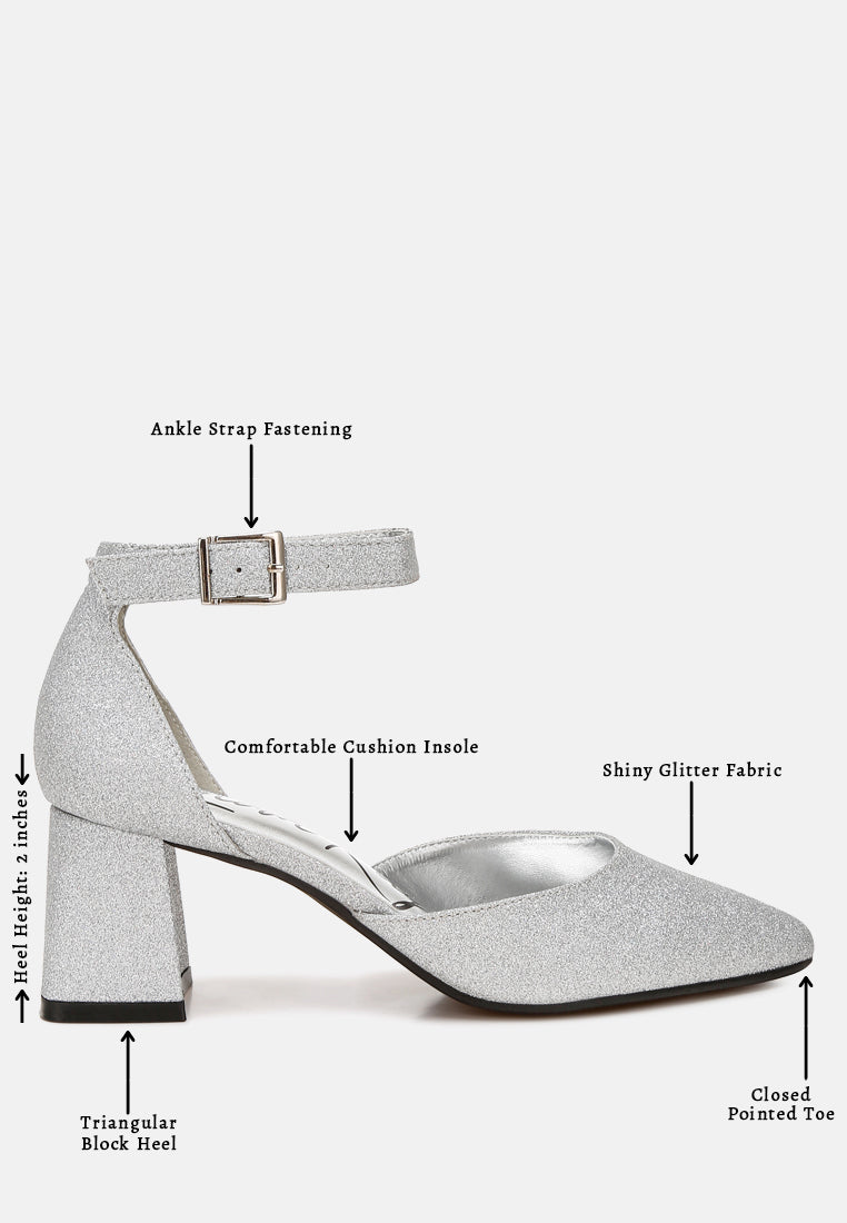 women glitter block heel sandals
#color_silver