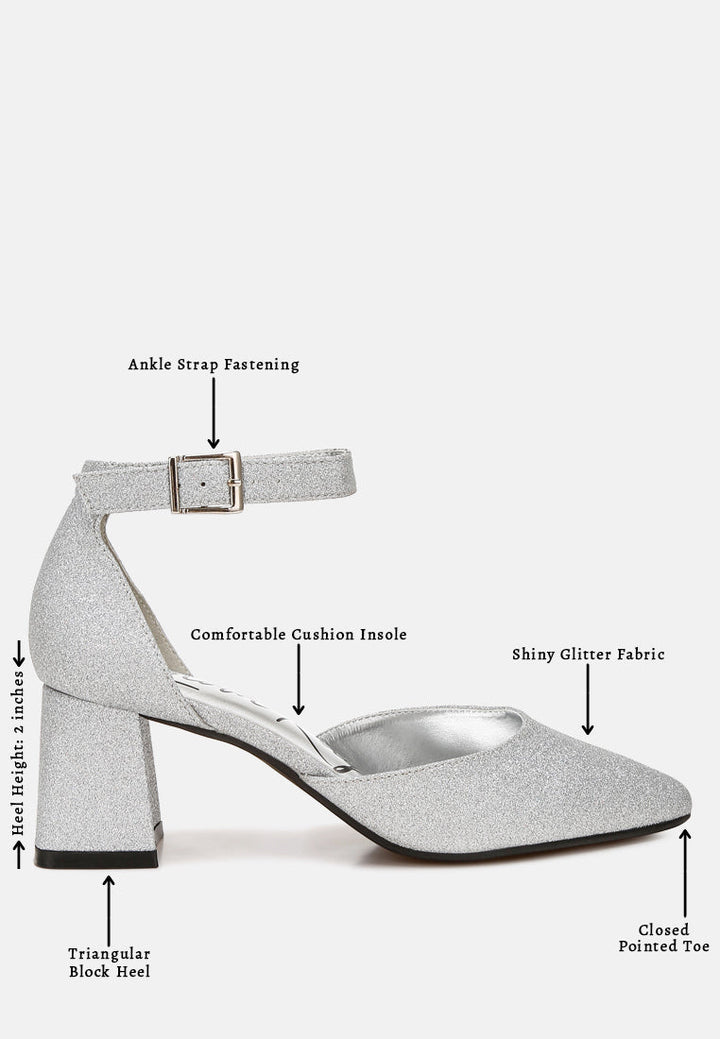 women glitter block heel sandals
#color_silver