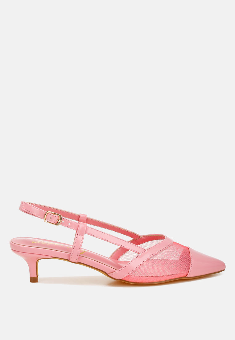 women mesh slingback sandals#color_pink