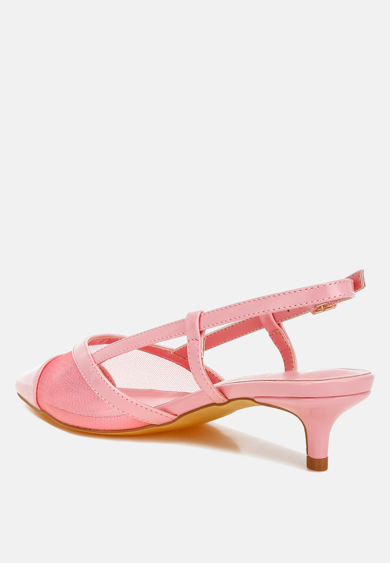women mesh slingback sandals#color_pink