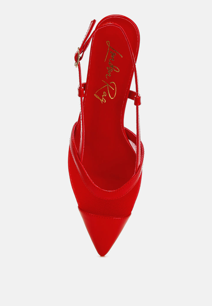 women mesh slingback sandals#color_red