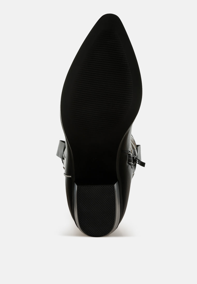 Women Winged Patchwork Cowboy Boots