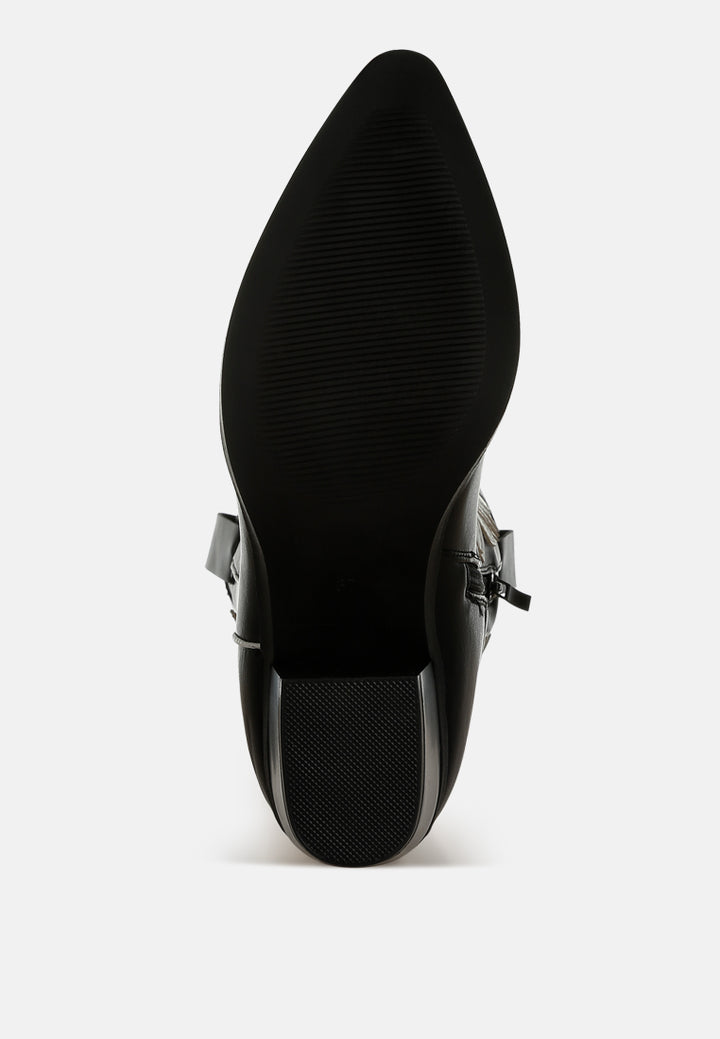 Women Winged Patchwork Cowboy Boots