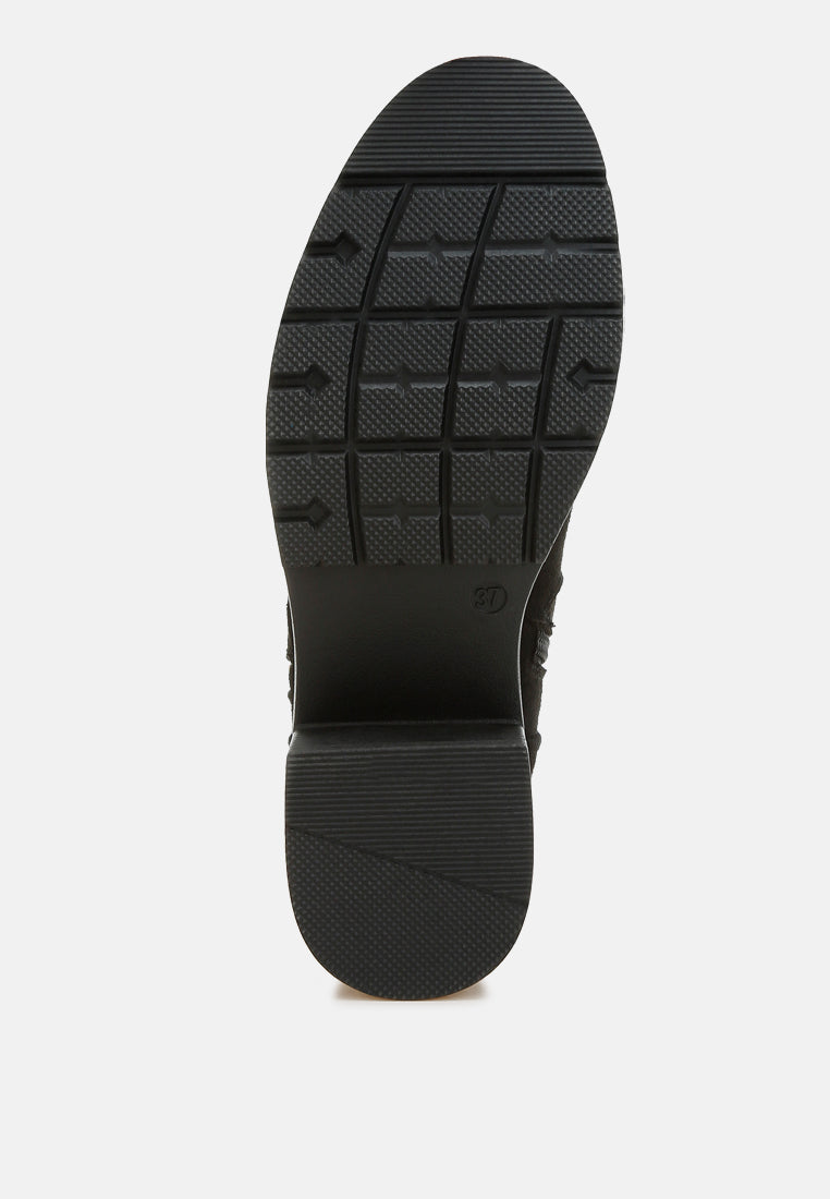 women microfiber zipper boots#color_ black