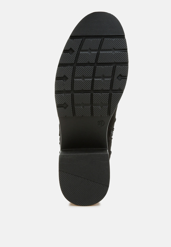 women microfiber zipper boots#color_ black