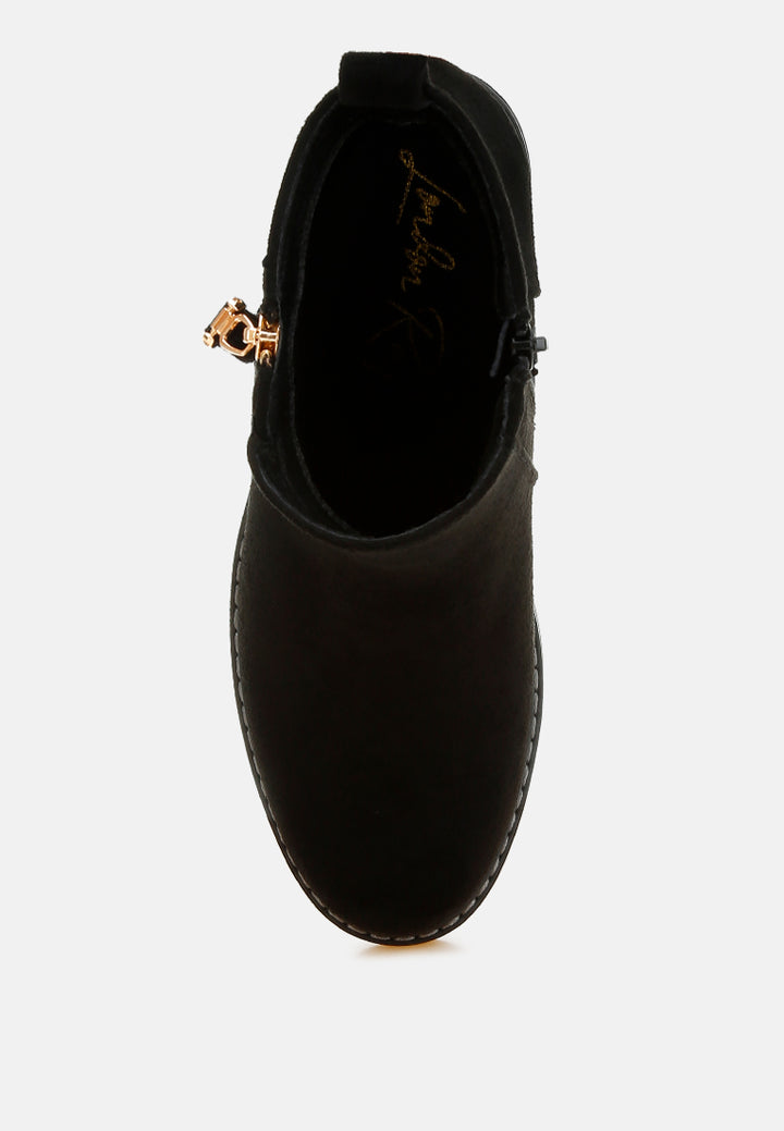 women microfiber zipper boots#color_ black