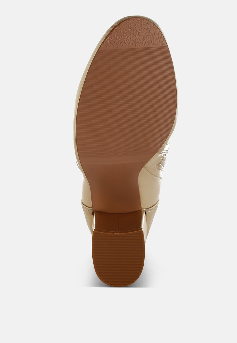 rag & co women metallic pleather sock boots#color_gold