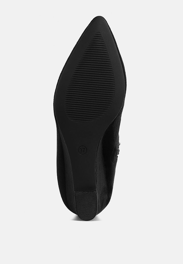 women microfiber wedge heel boots#color_black