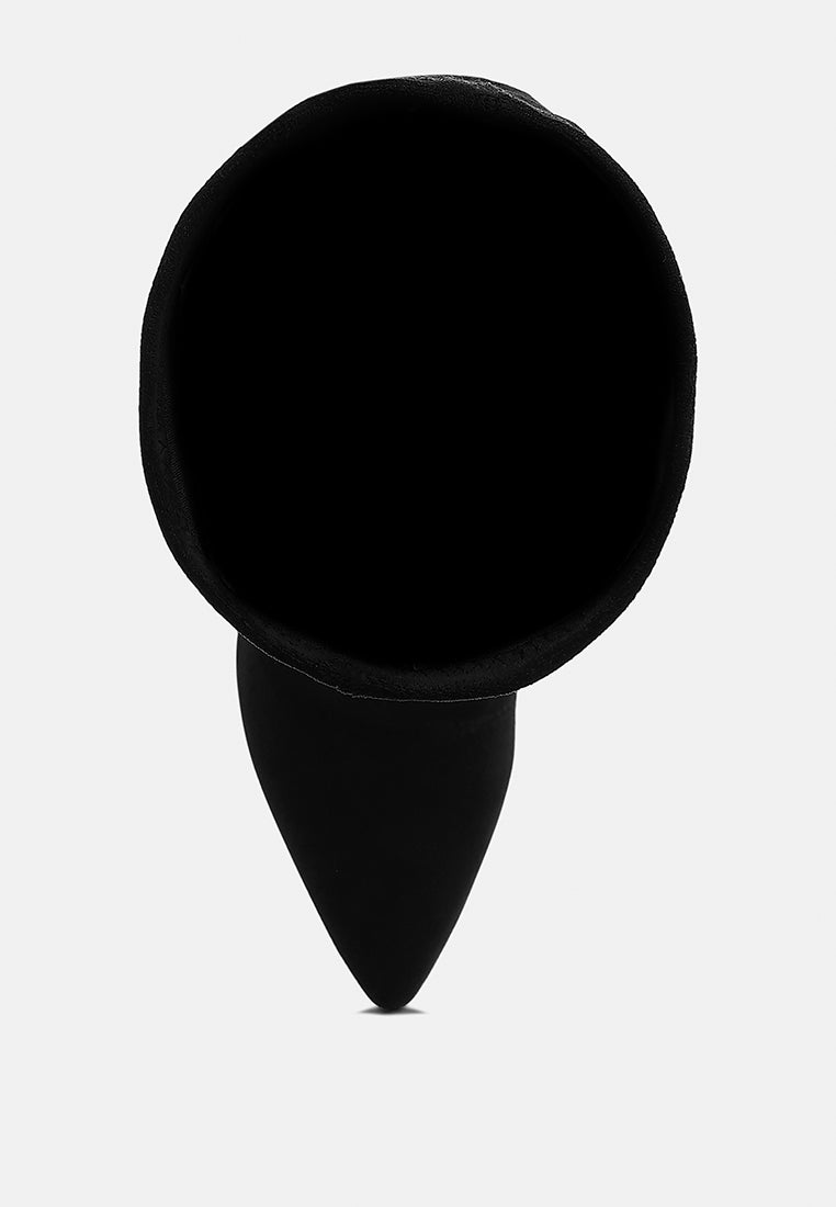 women microfiber wedge heel boots#color_black