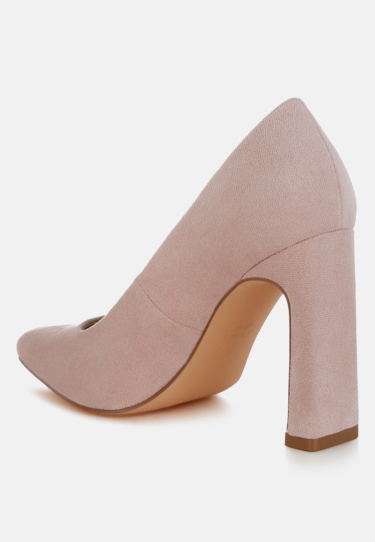 slim block heel pumps#color_pink