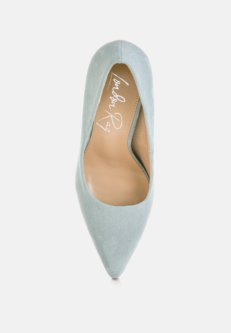 uboa slim block heel pumps#color_light-blue