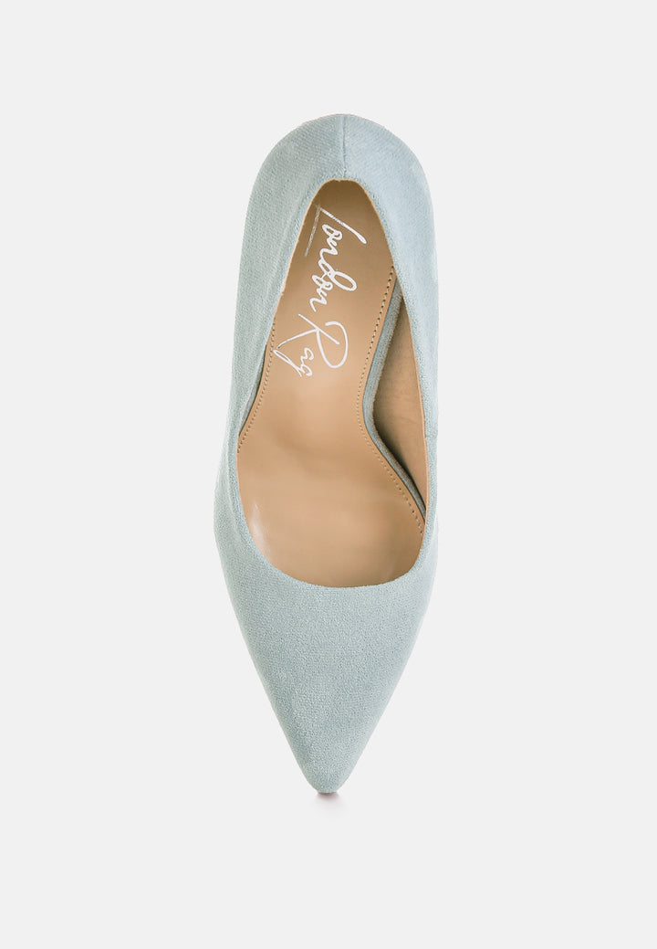 uboa slim block heel pumps#color_light-blue