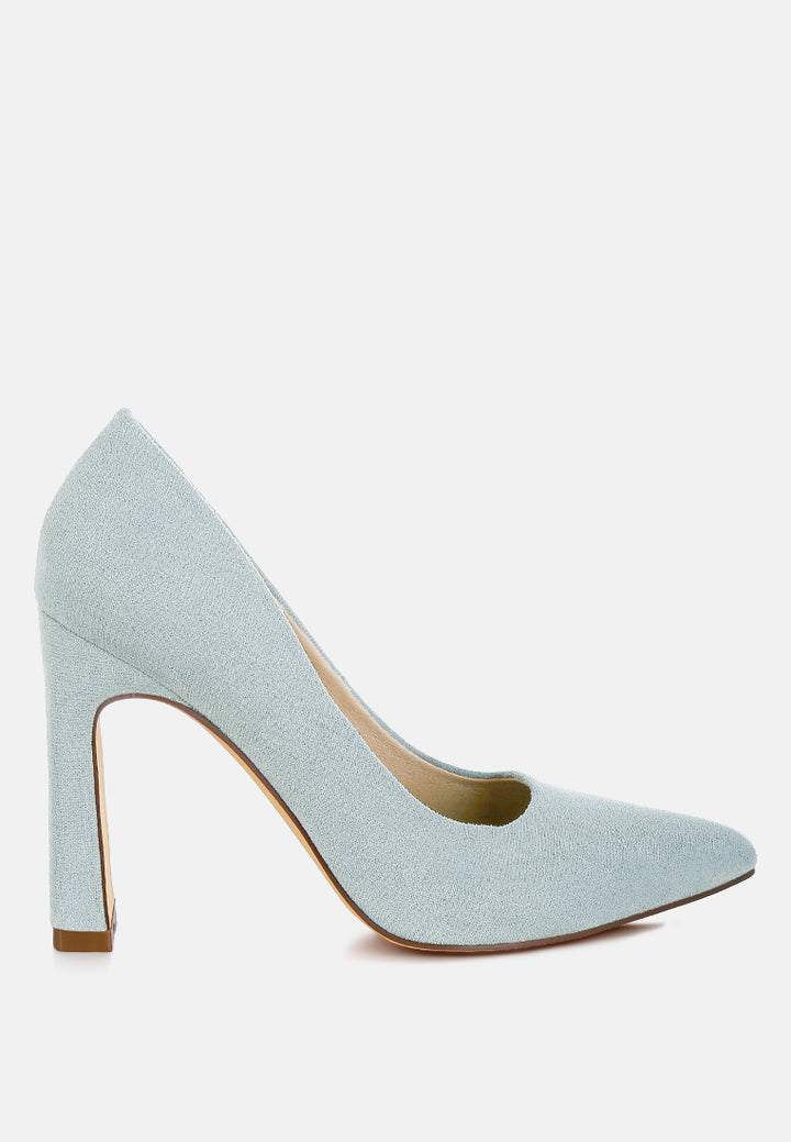 uboa slim block heel pumps#color_light-blue