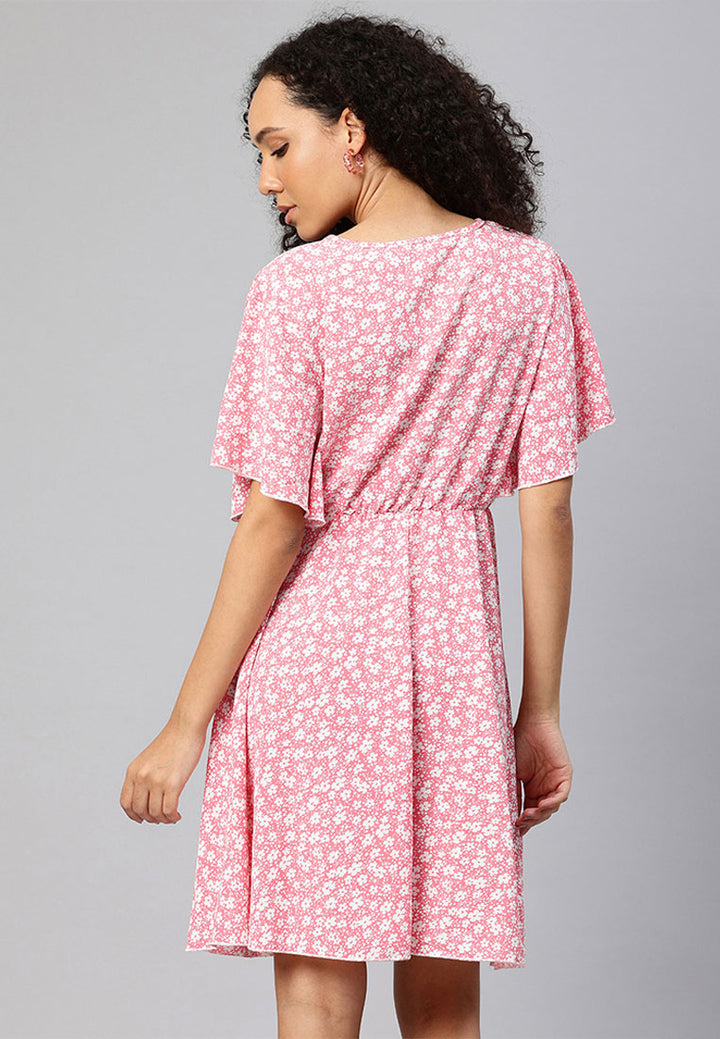 Women V-Neck Floral Midi Dress