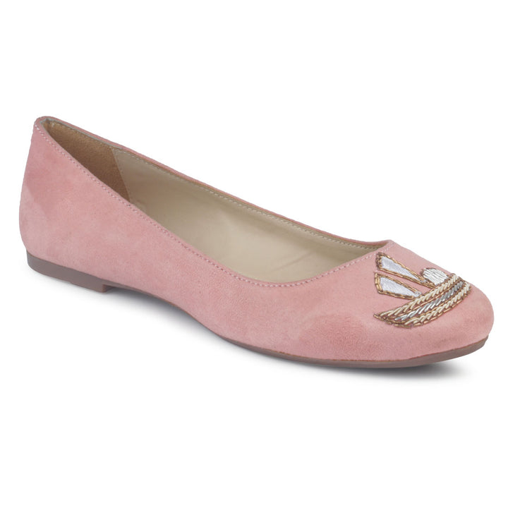 Pink Boat Island Suede Ballerinas