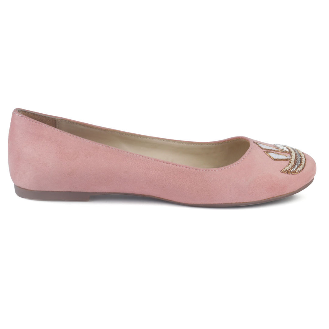 Pink Boat Island Suede Ballerinas