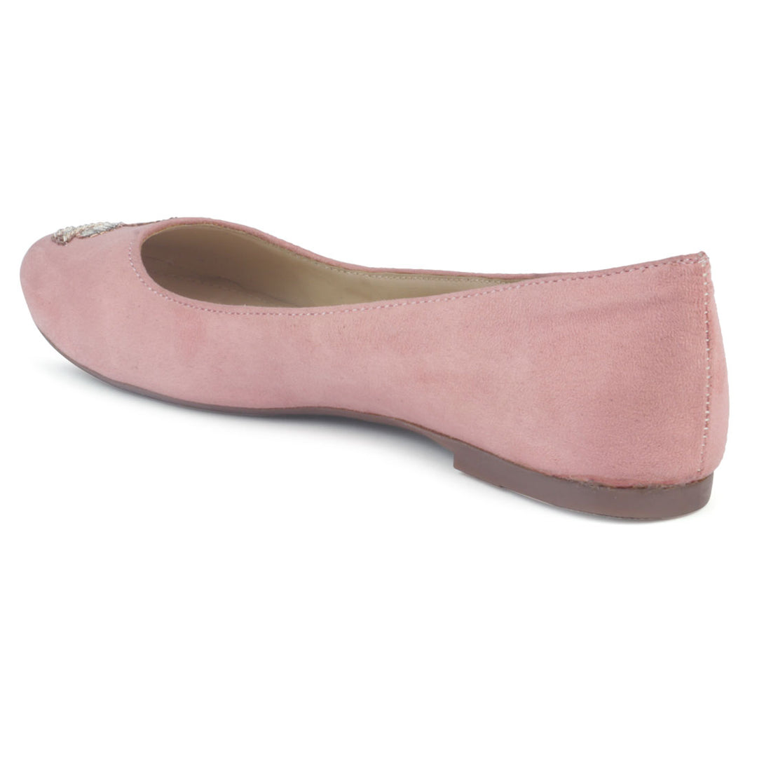 Pink Boat Island Suede Ballerinas